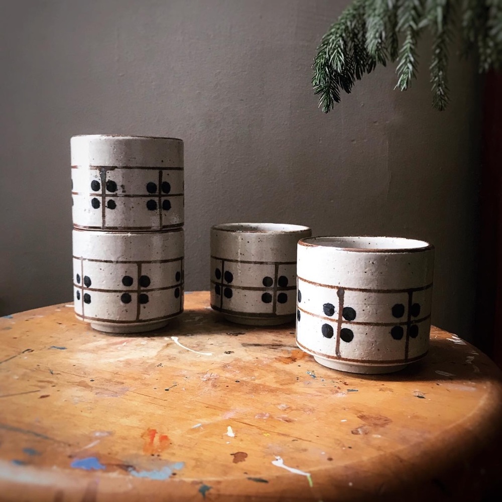 Vintage Stoneware Otagiri Sake or Tea Cups